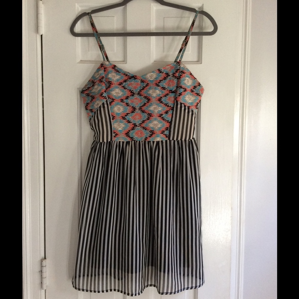 Bar iii multi print striped dress