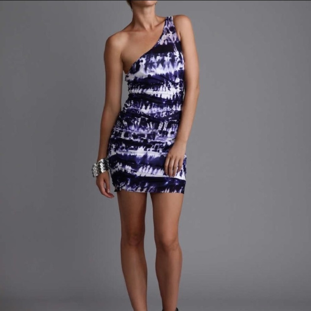 Plastic Island Tie Dye One Shoulder Mini Dress M