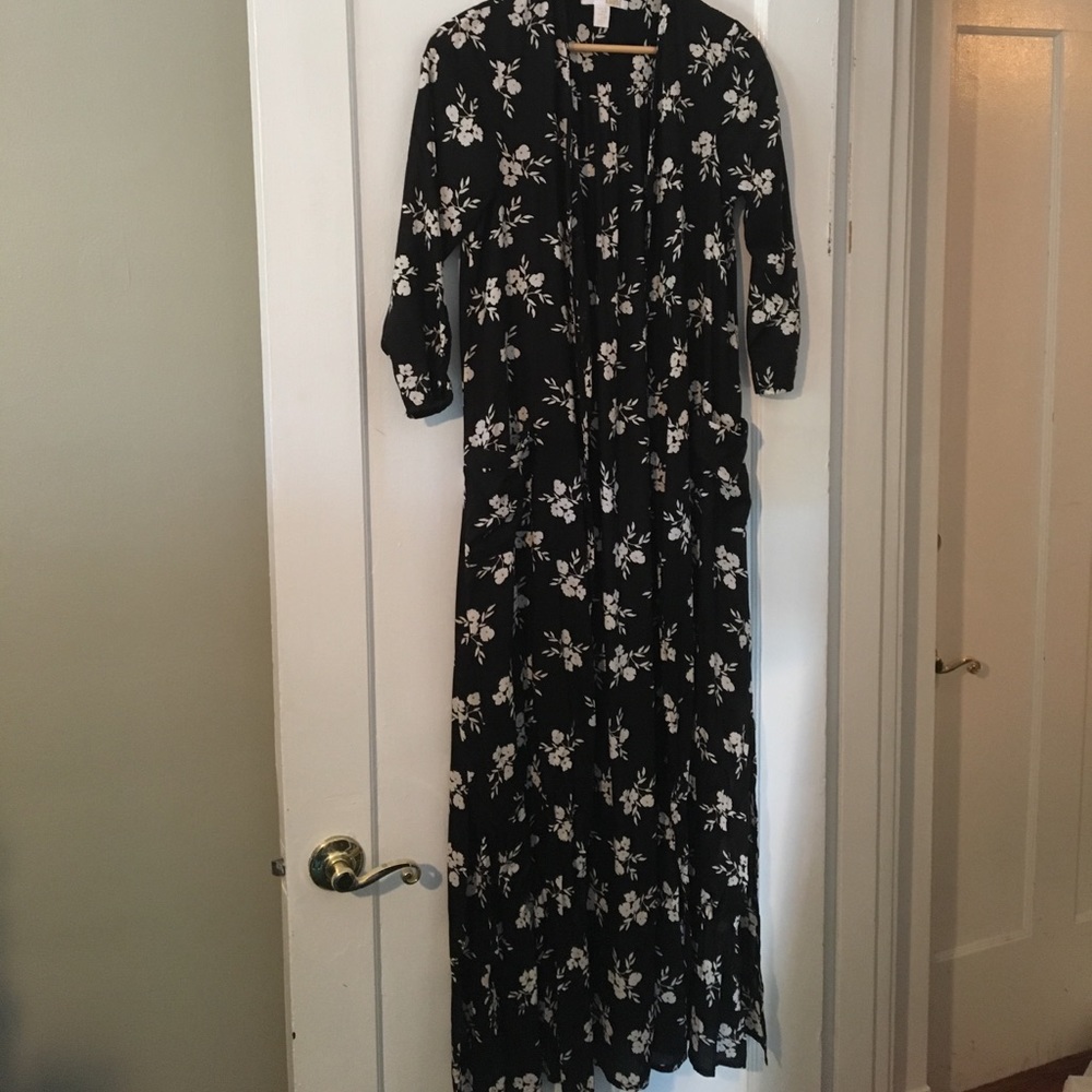 Long black/white kimono