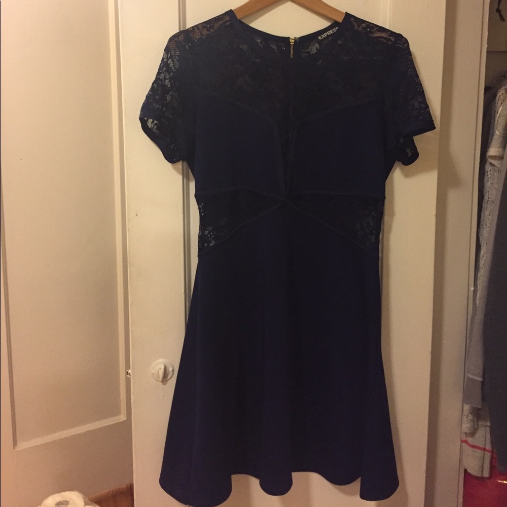 Express navy lace dress
