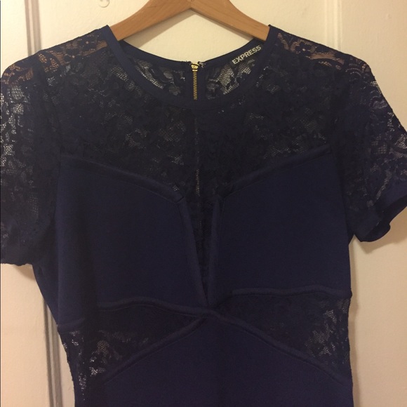 Express navy lace dress - Picture 3 of 4