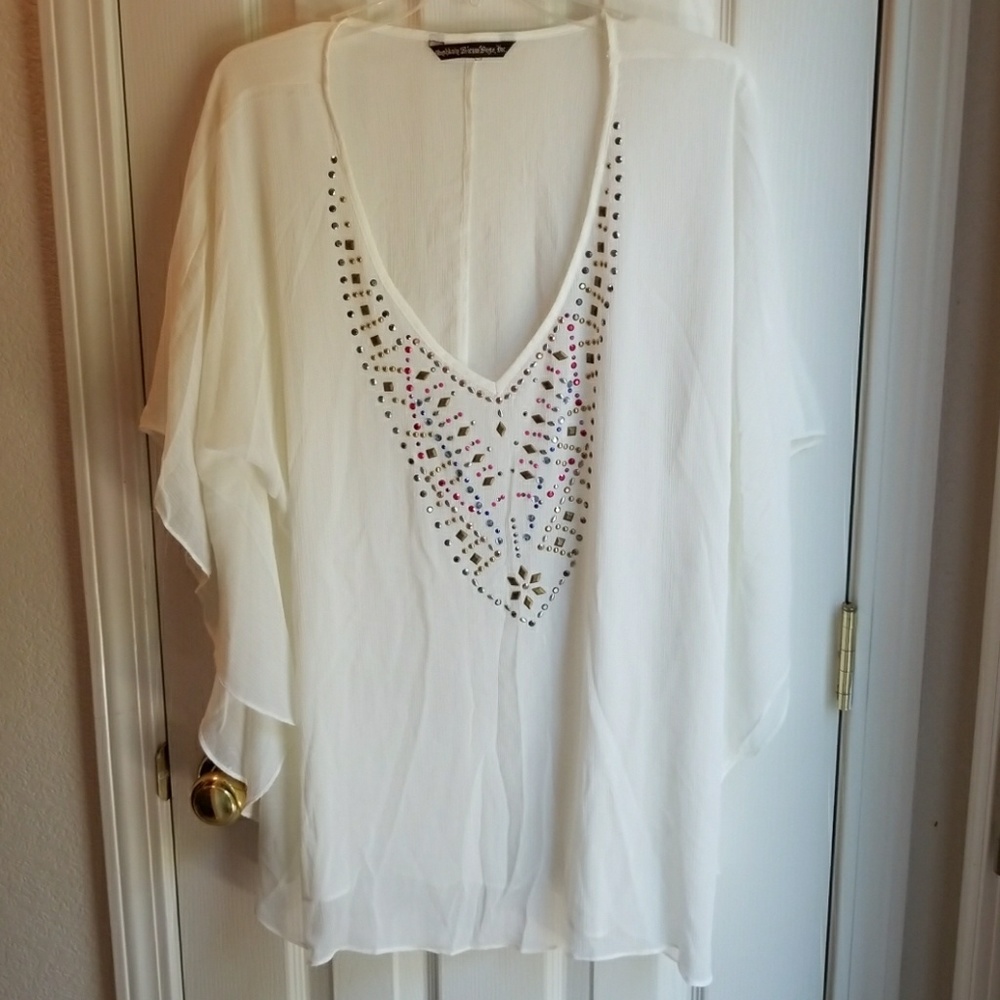 NWOT SIENNA ROSE EMBELLISHED PEASANT BLOUSE SZ 2X 💚