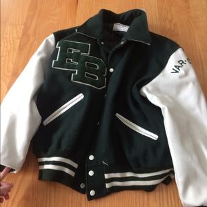 Green vintage varsity jacket