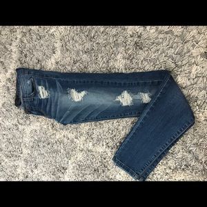 Flying monkey distressed skinny jeans
