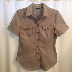 Women's  Blue & White Button Down Shirt.