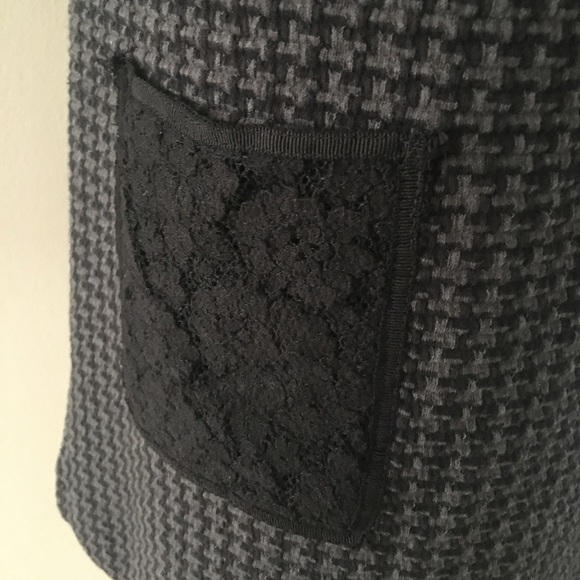 Anthropologie Postage Stamp Black Dress w/ Lace S - Picture 3 of 8