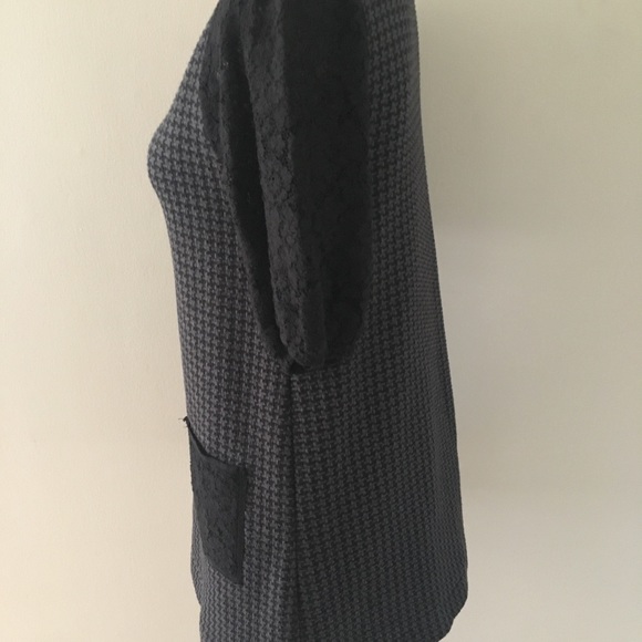 Anthropologie Postage Stamp Black Dress w/ Lace S - Picture 5 of 8