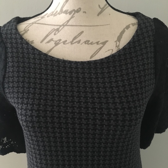 Anthropologie Postage Stamp Black Dress w/ Lace S - Picture 6 of 8