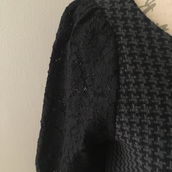 Anthropologie Postage Stamp Black Dress w/ Lace S - Picture 7 of 8