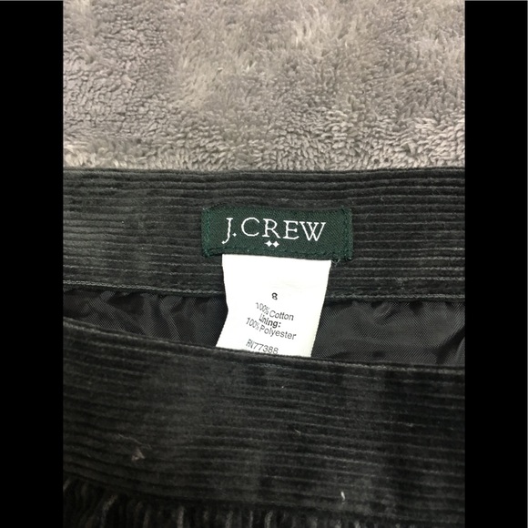 NWOT J.Crew Dark Grey Corduroy A-Line Mini Skirt - Picture 2 of 5