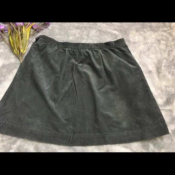 NWOT J.Crew Dark Grey Corduroy A-Line Mini Skirt - Picture 3 of 5