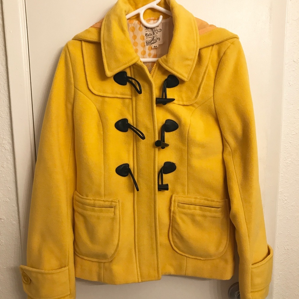 Yellow Pea Coat Jacket