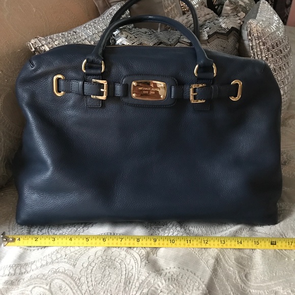 Michael Kors Handbags - Michael Kors Navy Blue Large Satchel Handbag