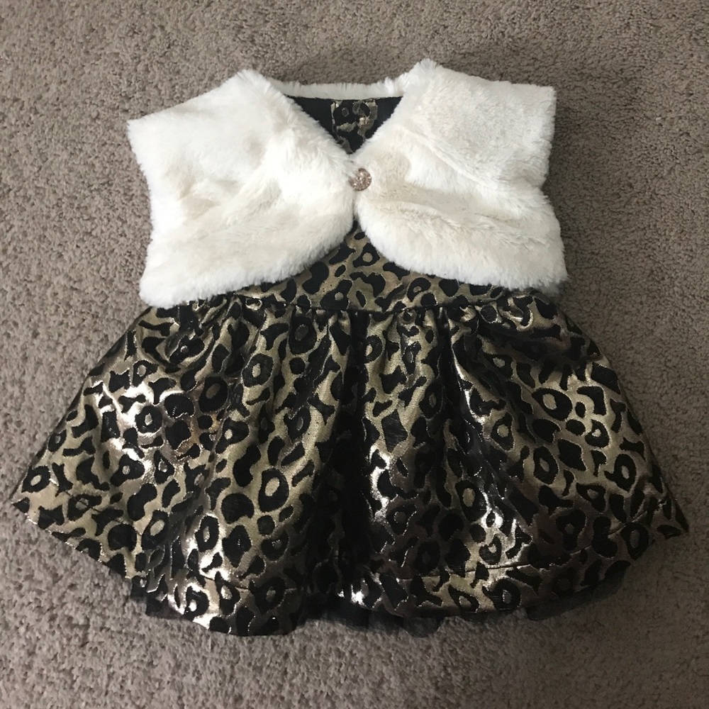 PetitLEM Baby Girls Wild Animal Print Dress Set