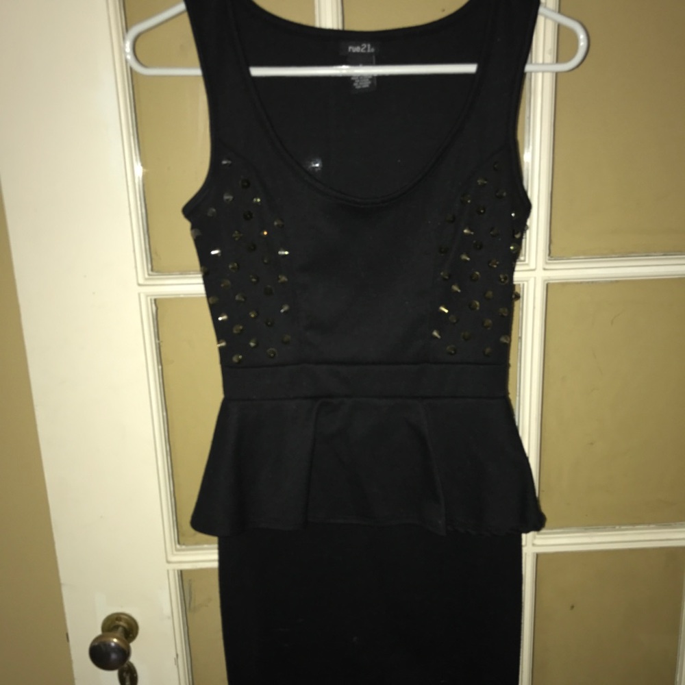 Black peplum dress