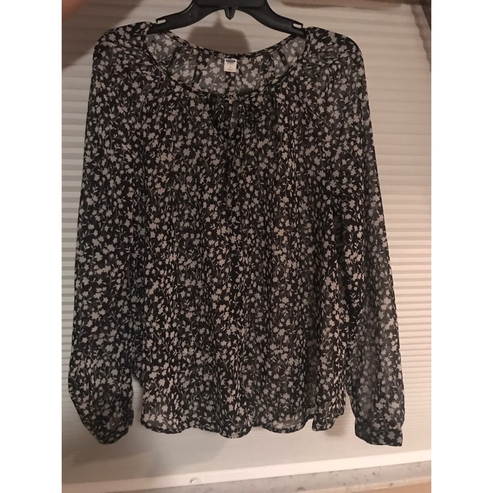 Long Sleeve Sheer Blouse