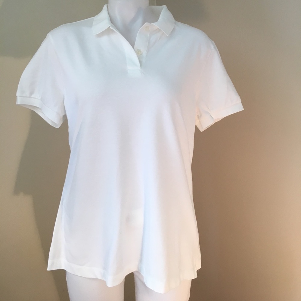NWOT Land's End kids sz L white polo