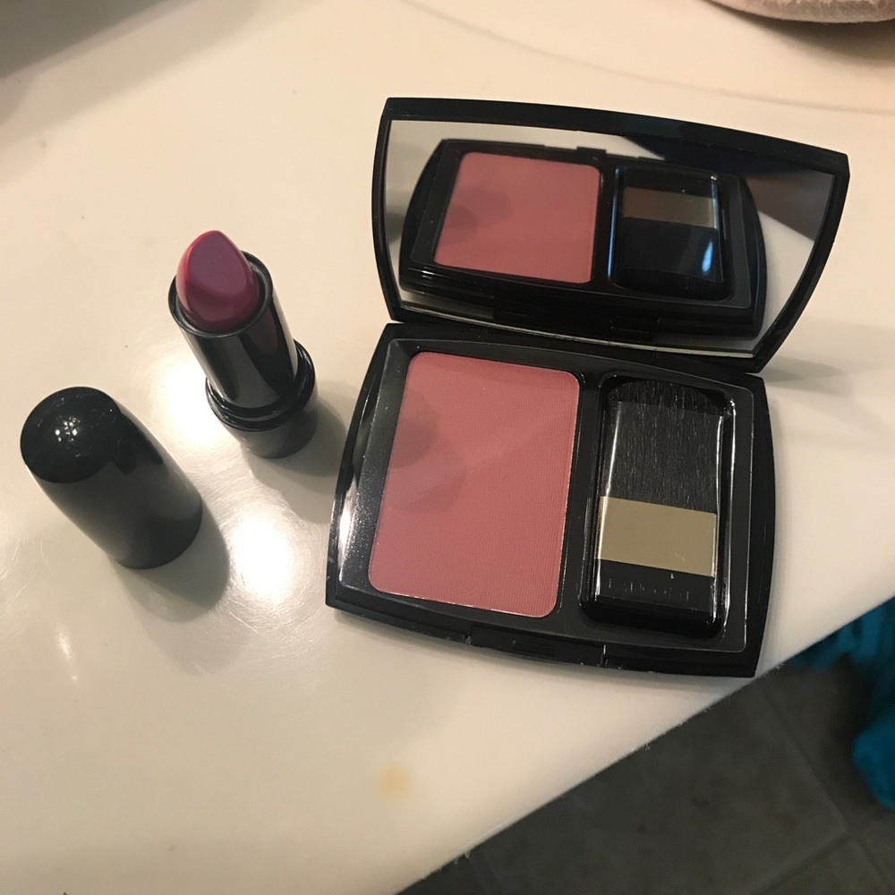 Full-sized Lancôme lipstick and blush