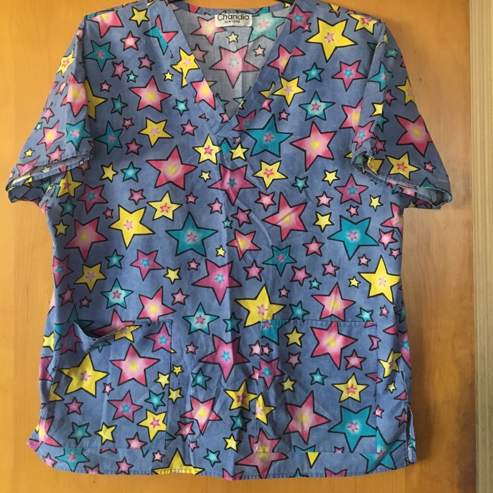 Rainbow Star Scrub Top
