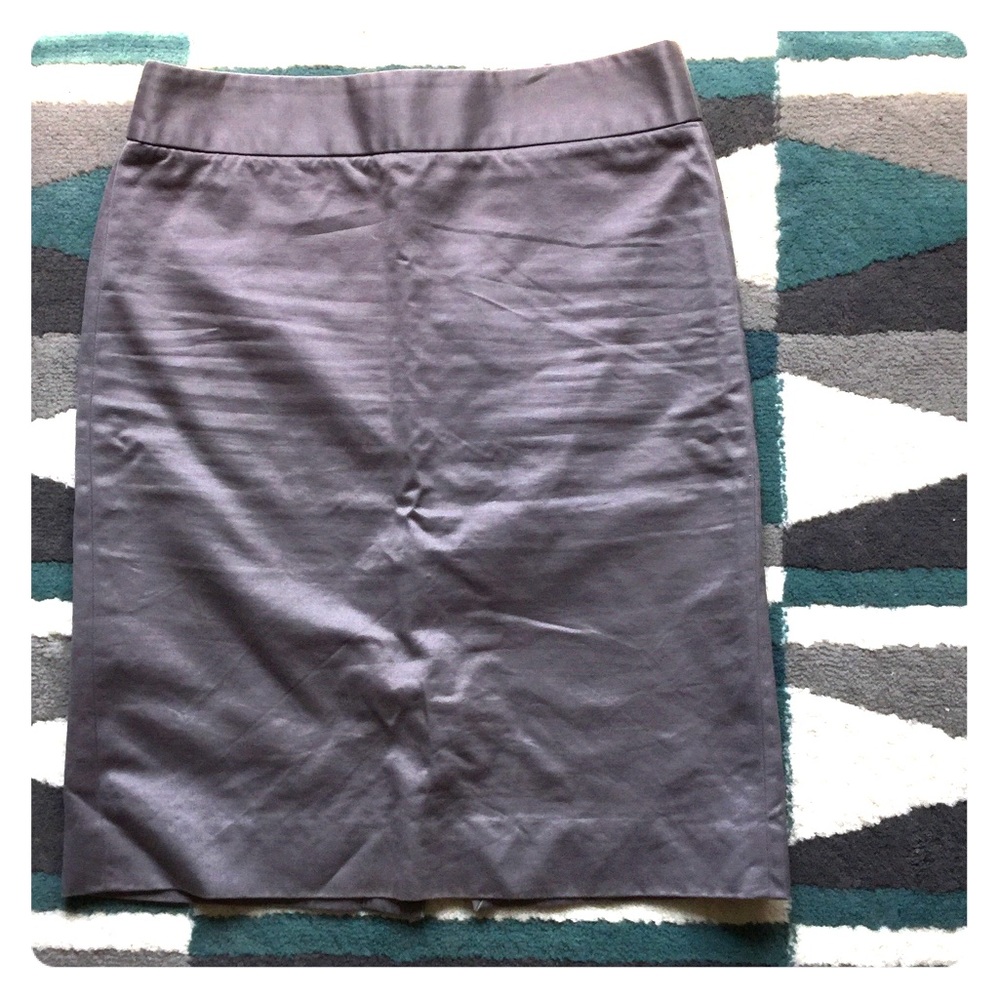 J. Crew Grey Cotton Pencil Skirt