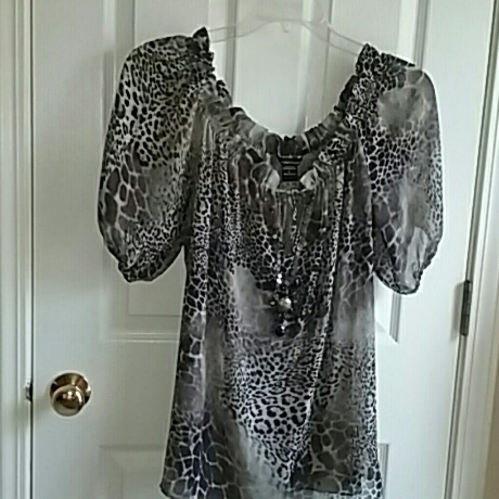 Sheer animal print top