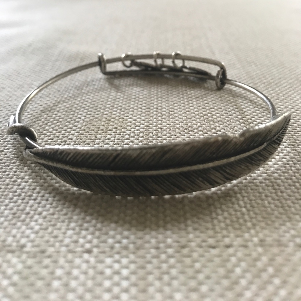 Alex & Ani Silver Feather Bangle