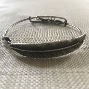 Alex & Ani Silver Feather Bangle