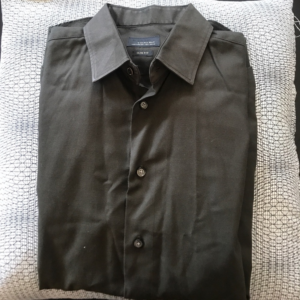 Zara Black Tag Slim Fit Large Olive Color