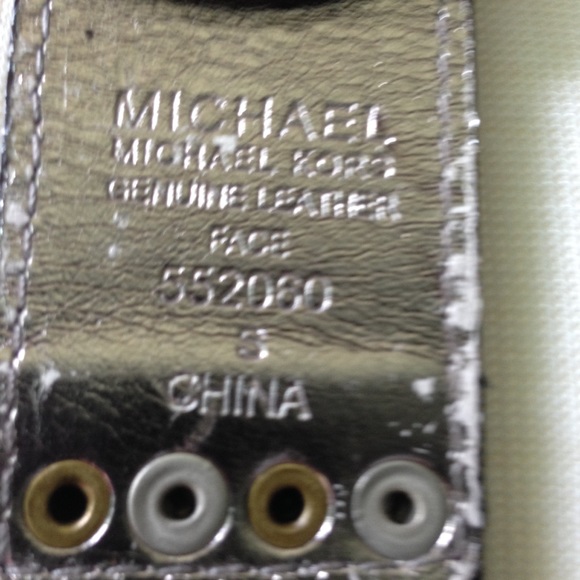 Michael Kors Brown Leather Belt-Gold/Silver Studs - Picture 4 of 6