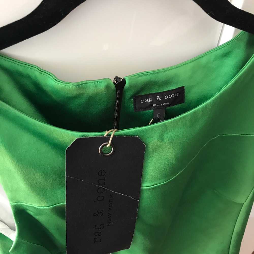 Rag & Bone Satin green dress