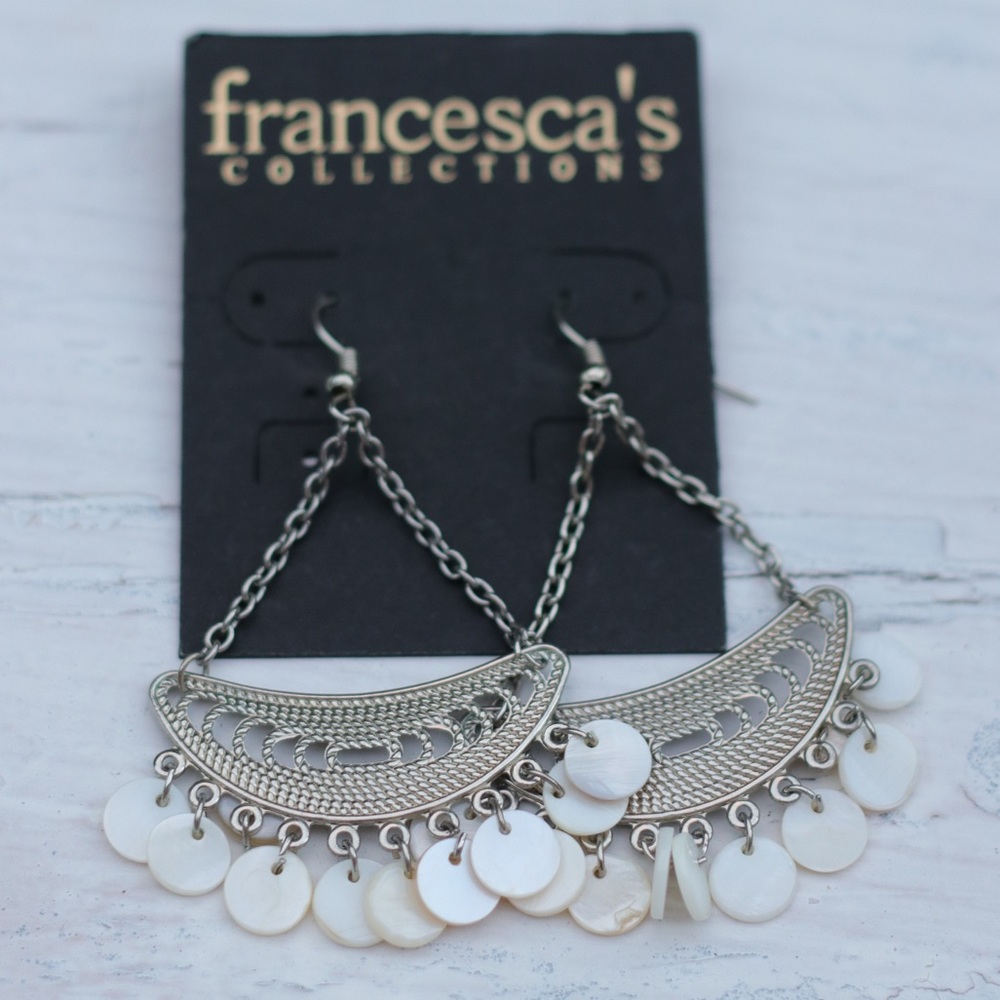 Oblong Disk Dangle Earrings