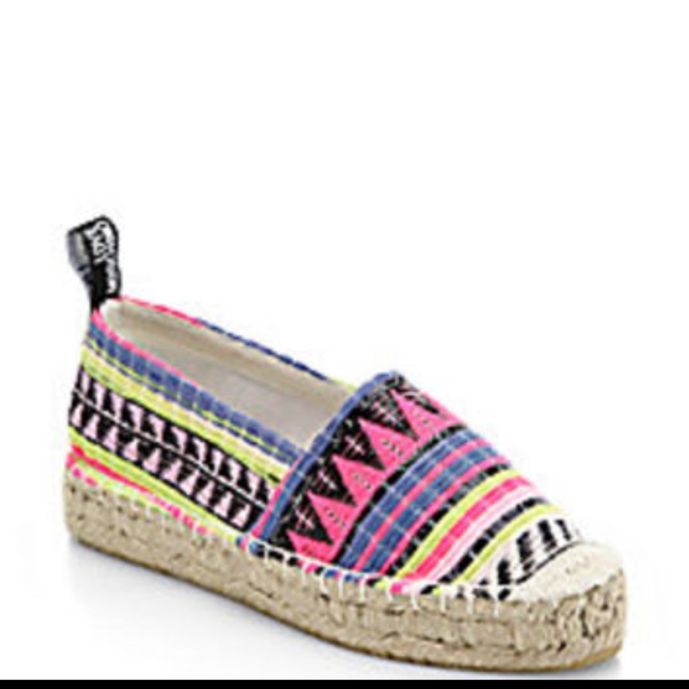 Love Moschino Woven-Stripe Espadrille Slip Ons