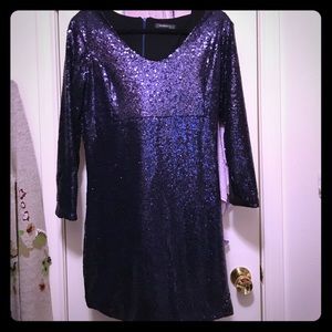 Sequined Navy Party Dress