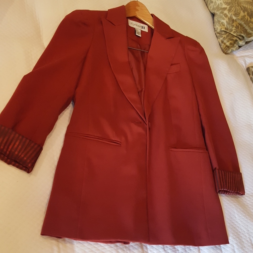Boyfriend blazer brick color