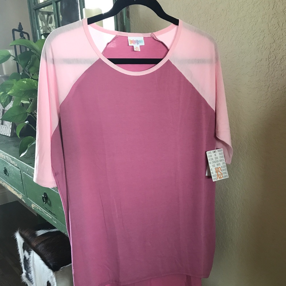 LuLaRoe XS Pink Baseball Style Irma NWT
