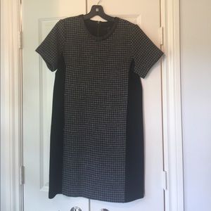J. Crew tweed leather trim dress