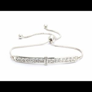 Sparkle Allure White Silver  Bolo Bracelet