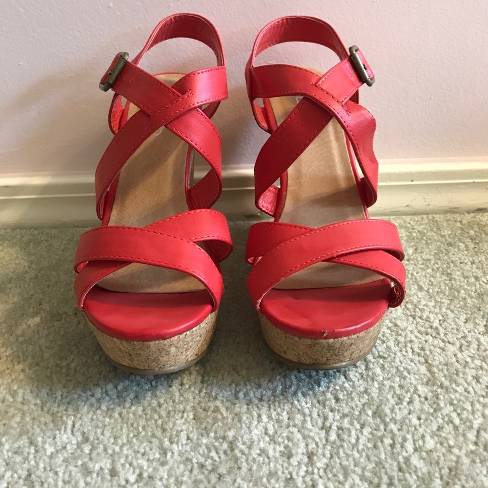 Red Aldo Wedged Heels