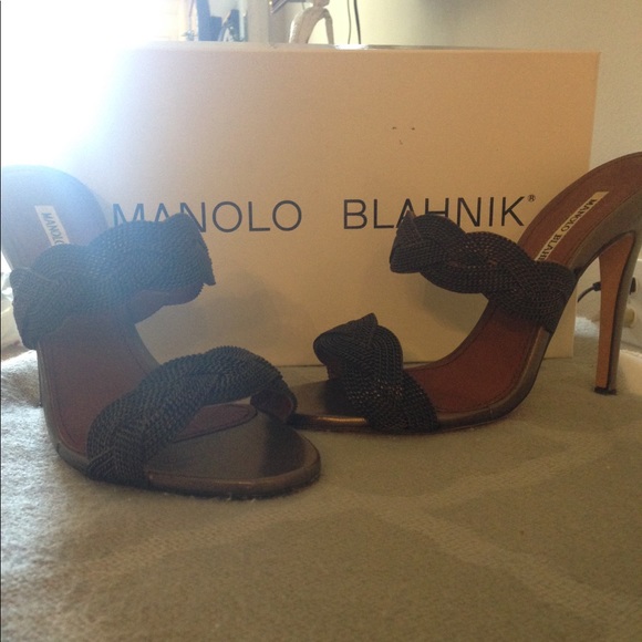Manolo Blahnik metal braided heels - Picture 2 of 5