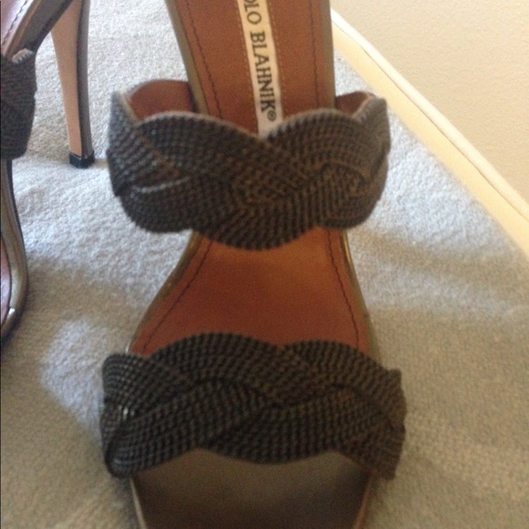 Manolo Blahnik metal braided heels - Picture 3 of 5