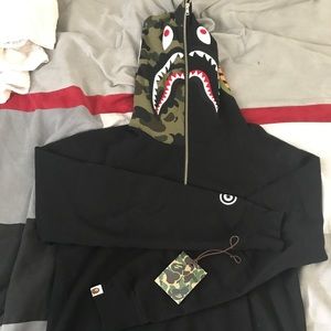 Bape half zip hoodie