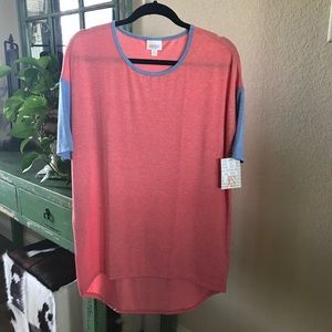 LuLaRoe XS Red and Blue Baseball Style Irma NWT
