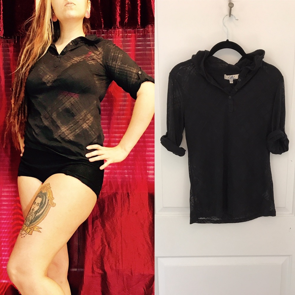 Hooded sheer top
