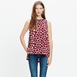 Madewell Silk Canal Tank in Pressed Flowers Print