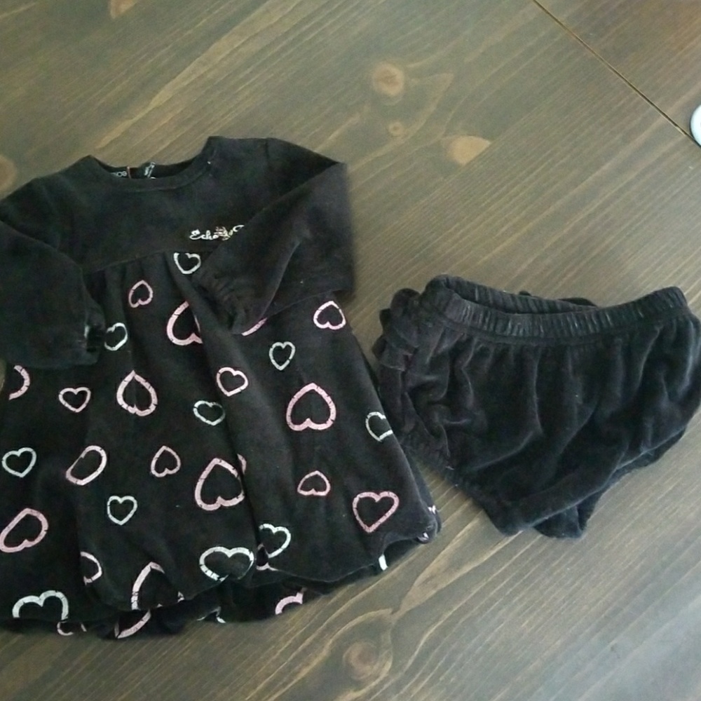 Echo Red dress with ruffled panties