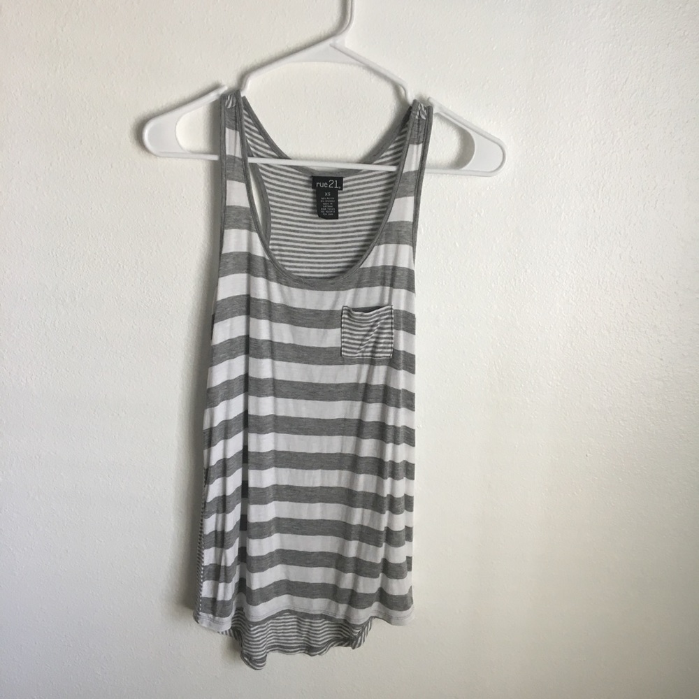 White and Gray Rue 21 tank top