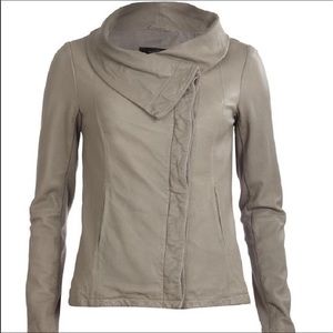 All Saints Leather Shawl Collar Jacket