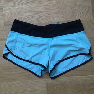 Lululemon speed shorts, size 6 (aqua blue)