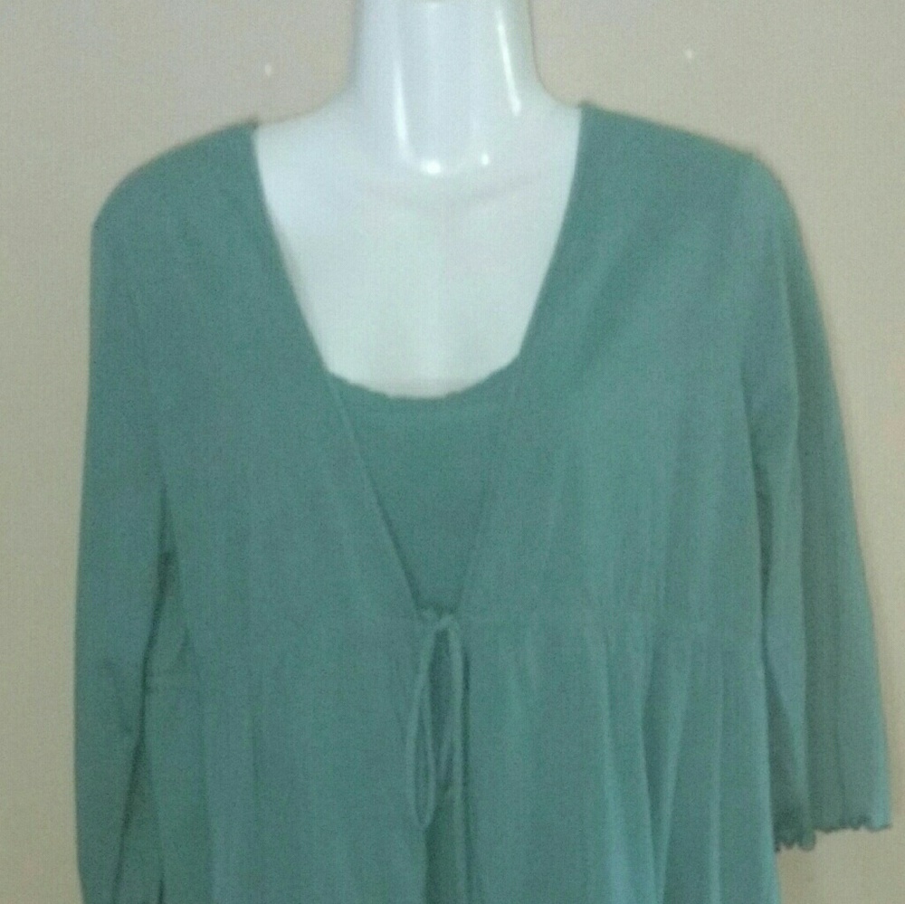Cotton layering set cardigan and cami