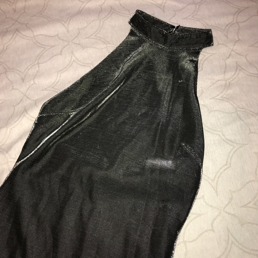 FASHION NOVA Silver Halter Dress - Picture 4 of 4